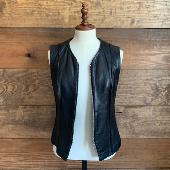 Banana Republic Jackets & Blazers - Banana Republic Black Leather Vest